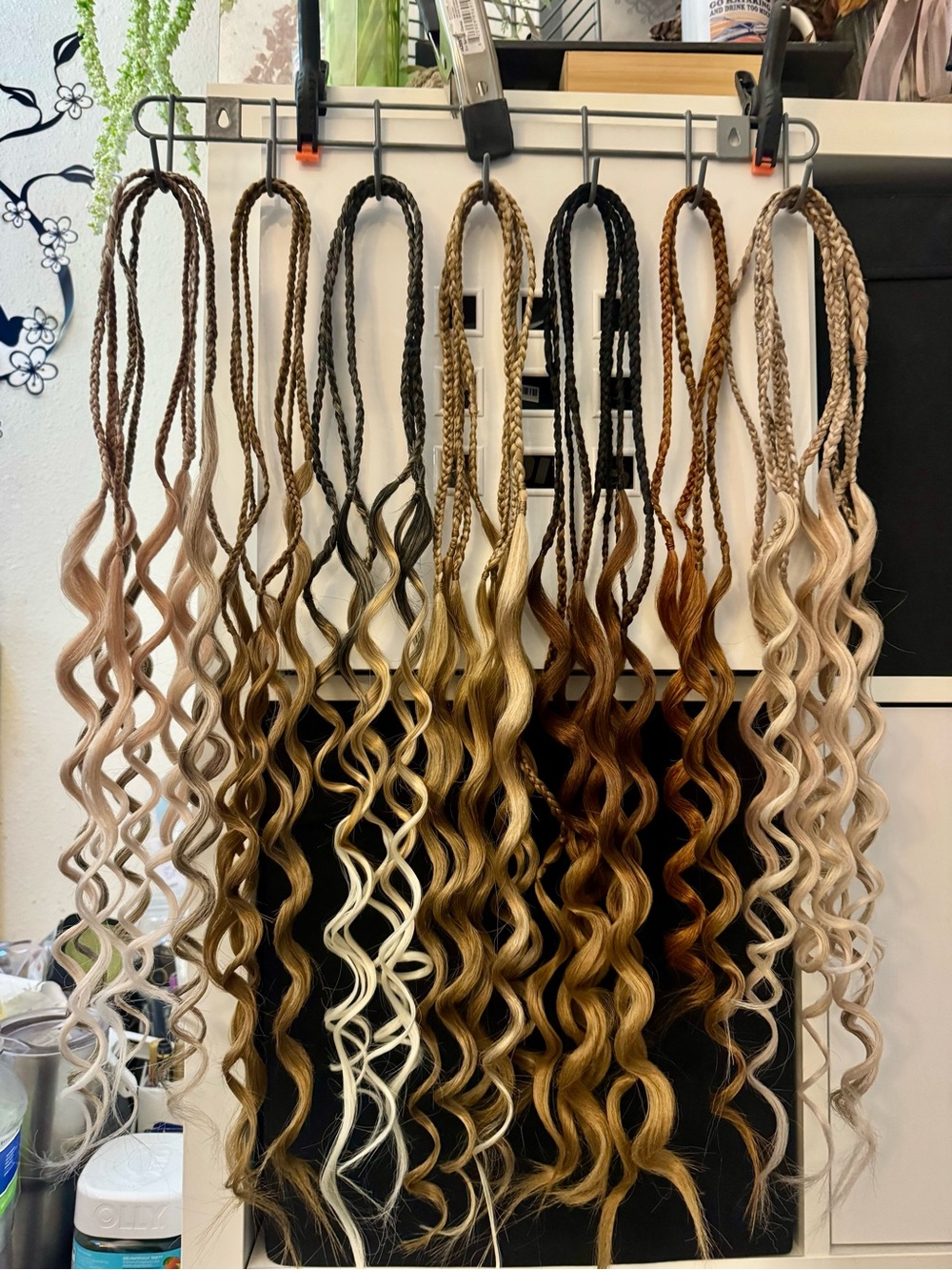 Wavy Braided Clip-In Extensions — Multi Blonde & Brown Shades